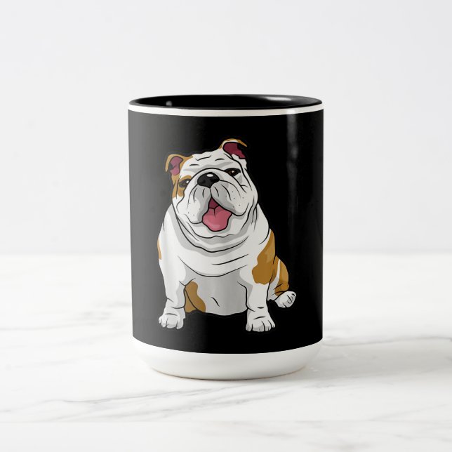 Tasse 2 Couleurs Bulldogs anglais Awesome Funny Bulldog Pups Chiens (Centre)