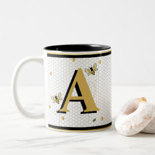 Tasse 2 Couleurs Bumblebee Honeycomb Monogramme