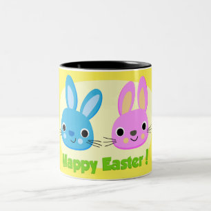 TASSE 2 COULEURS BUNNIES "HAPPY EASTER"