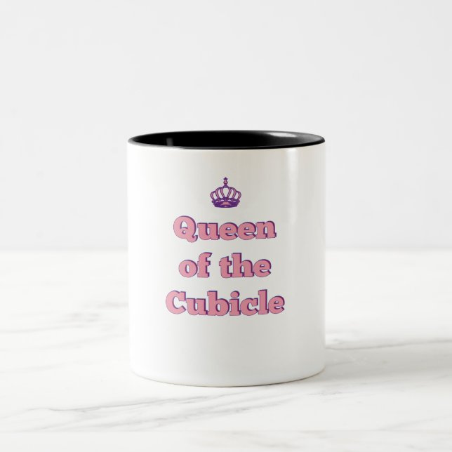 Tasse 2 Couleurs Bureau de la Couronne Humour Cubicle Queen (Centre)