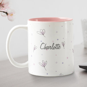 Tasse 2 Couleurs Bureau de travail Modèle rose personnalisé
