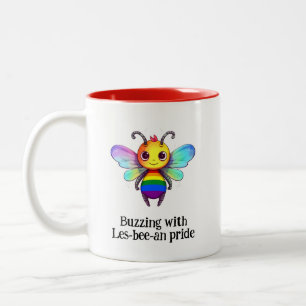 Tasse 2 Couleurs Buzzing avec Les-bee-an-pride LGBT