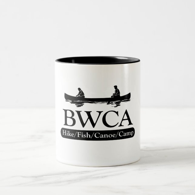 Tasse 2 Couleurs BWCA / Randonnée en canoë de poisson (Centre)