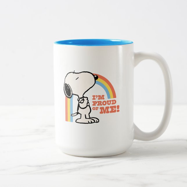Tasse 2 Couleurs cacahuètes | Snoopy Je suis fier de moi (Droit)