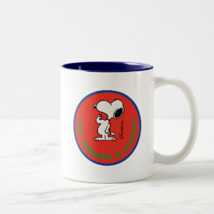 Tasse 2 Couleurs cacahuètes   Snoopy Raw Force & Courage Badge