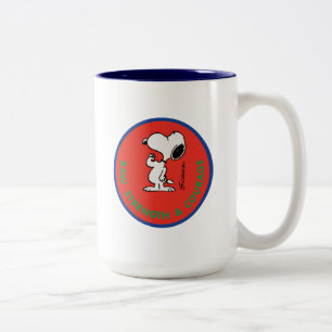 Tasse 2 Couleurs cacahuètes   Snoopy Raw Force & Courage Badge