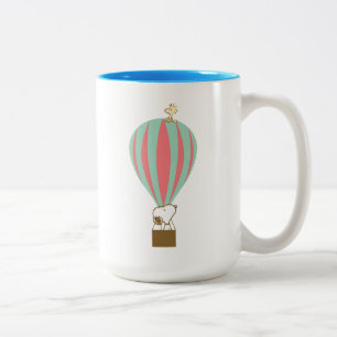 Tasse 2 Couleurs cacahuètes   Snoopy & Woodstock Hot Air Balloon