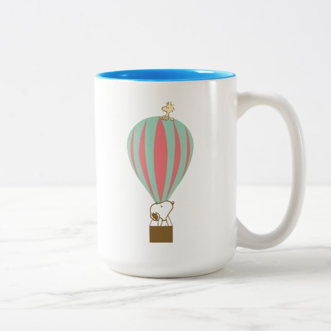 Tasse 2 Couleurs cacahuètes | Snoopy & Woodstock Hot Air Balloon (Droit)