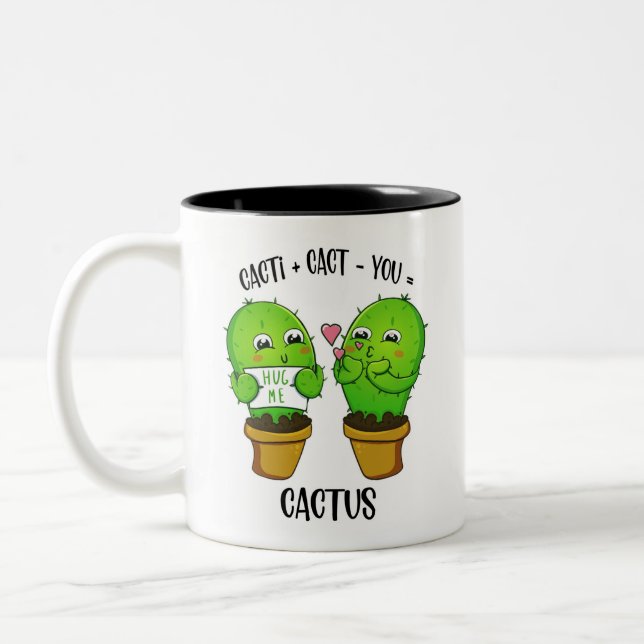 Tasse 2 Couleurs Cactus + Cact-You= Cactus Couples mignons Valentin (Gauche)