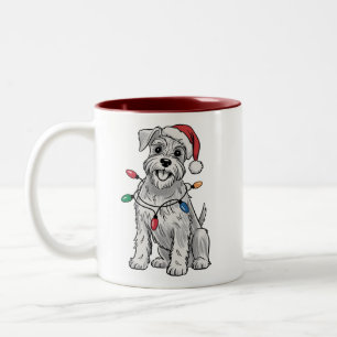 Tasse 2 Couleurs Cadeau Amoureux des chiens de Noël de Noël de Schn