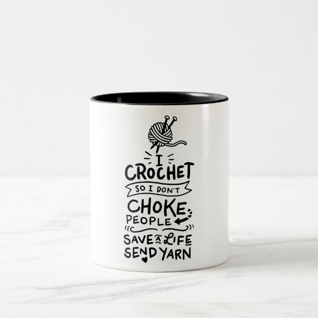 Tasse 2 Couleurs Cadeau Crochet Crocheter (Centre)