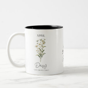Tasse 2 Couleurs Cadeau d'anniversaire Fleur de naissance d'avril M