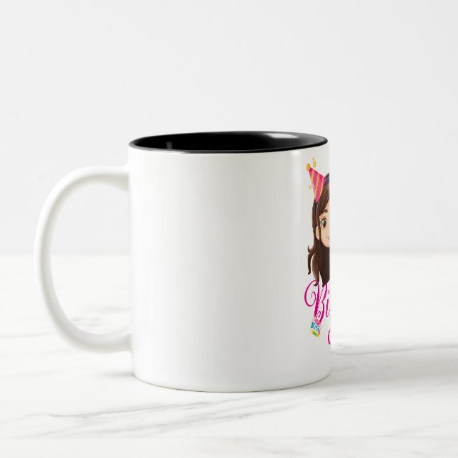 Tasse 2 Couleurs Cadeau d'anniversaire personnalisé pour les filles (Gauche)