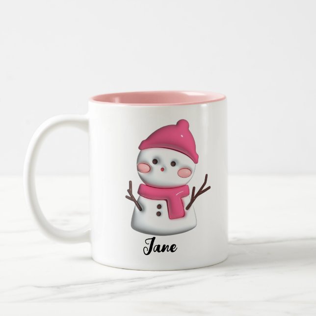 Tasse 2 Couleurs Cadeau de café de Noël personnalisé (Gauche)