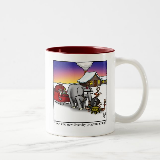 Tasse 2 Couleurs Cadeau de café Humour de Noël (Droit)