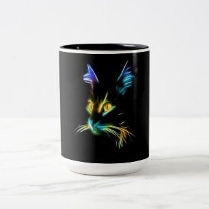 Tasse 2 Couleurs Cadeau de chat  Le Chat Face Coloré Vraiment symp
