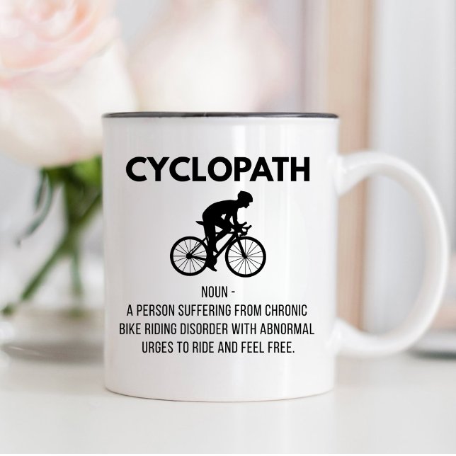 Tasse 2 Couleurs Cadeau de définition Cycopath, Vélo Papa, Maman (Créateur téléchargé)
