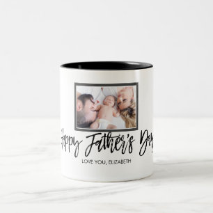 Tasse 2 Couleurs Cadeau de Fête des pères personnalisé photo