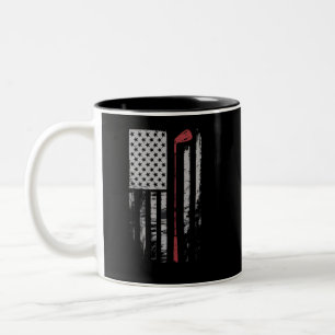 Tasse 2 Couleurs Cadeau de golf Drapeau américain vintage golfeur 