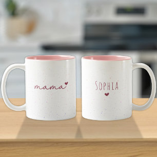 Tasse 2 Couleurs Cadeau de maman de la part des enfants   Amour Nom