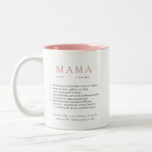 Tasse 2 Couleurs Cadeau de maman polonaise - définition MAMA rose