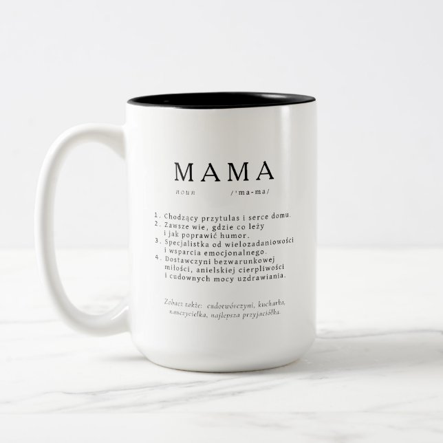 Tasse 2 Couleurs Cadeau de maman polonaise - MAMA Grande définition (Gauche)