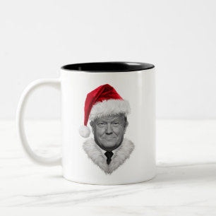 Tasse 2 Couleurs Cadeau de Noël de Donald Trump Chapeau de Père Noë