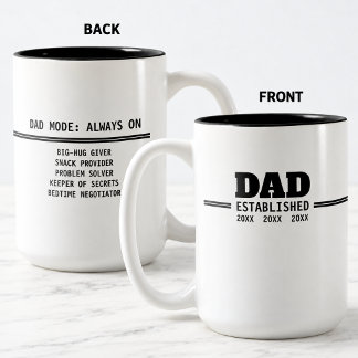 Tasse 2 Couleurs Cadeau de paternité établie Papa