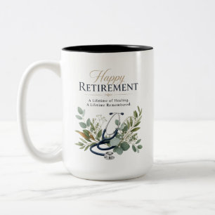 Tasse 2 Couleurs Cadeau de retraite pour médecin