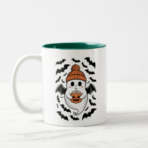Tasse 2 Couleurs Cadeau de saison effrayant d'automne de fantôme mi