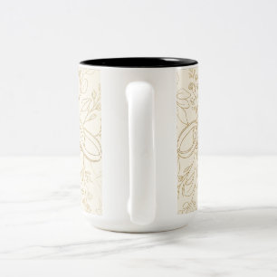 Tasse 2 Couleurs Cadeau des Mariés   Botanique Aquarelle Vert Sauge