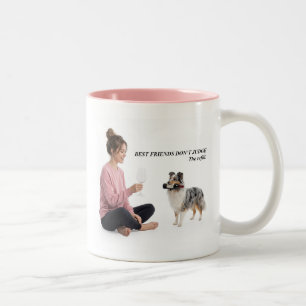 Tasse 2 Couleurs Cadeau d'humour sur le vin pour Sheltie Blue Merle