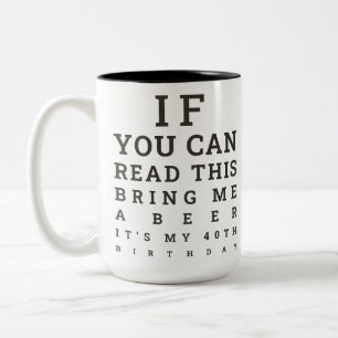 Tasse 2 Couleurs Cadeau drôle d'anniversaire 40 ans personnalisé po