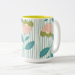 Tasse 2 Couleurs Cadeau familial sans nom motif fleur élégant