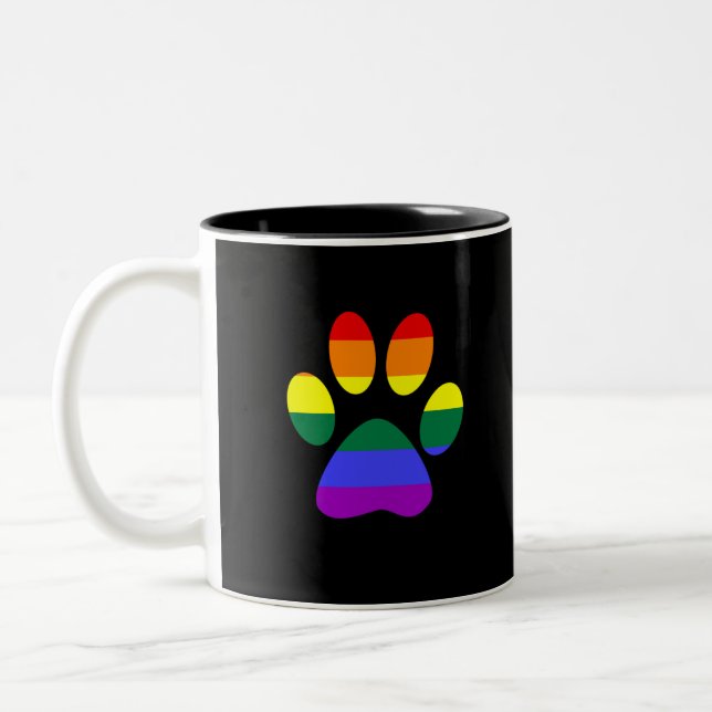 Tasse 2 Couleurs Cadeau gai de lesbienne de fierté de la patte LGBT (Gauche)
