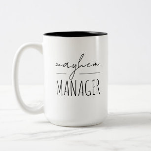 Tasse 2 Couleurs Cadeau moderne "Mayhem Manager" Fête des Mères