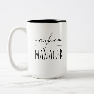 Tasse 2 Couleurs Cadeau moderne "Mayhem Manager" Fête des Mères