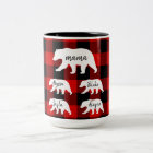Cadeau moderne Rouge Plaid Et Blanc Mama Ours