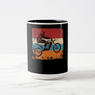 Tasse 2 Couleurs Cadeau Motocross Vintage cool Pour Les Amateurs De