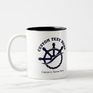 Tasse 2 Couleurs Cadeau nautique de bateau de capitaine personnalis