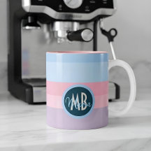Cadeau personnalisé avec des rayures roses pastel 