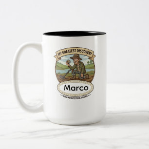 Tasse 2 Couleurs Cadeau personnalisé de chasseur d'or - Métal nomin