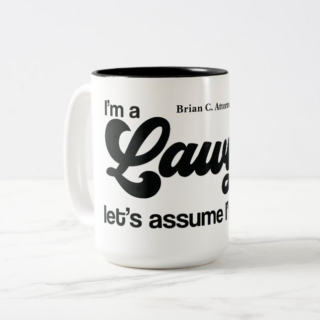 Tasse 2 Couleurs Cadeau personnalisé "Je suis un avocat" (Devant gauche)