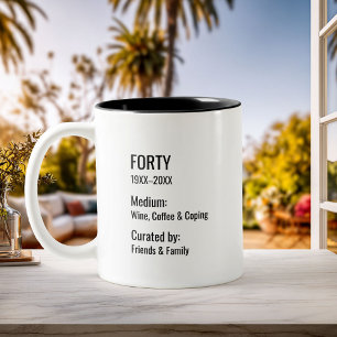 Tasse 2 Couleurs Cadeau personnalisé pour 40e anniversaire de naiss