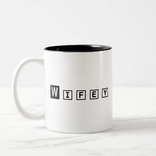 Tasse 2 Couleurs cadeau personnalisé simple et moderne pour femme (Gauche)