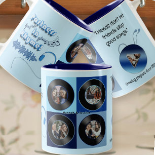Tasse 2 Couleurs Cadeau photo de musique vinyle bleu mignon pour me