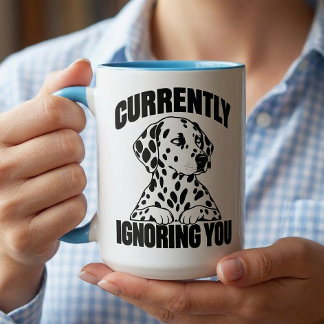 Tasse 2 Couleurs Cadeau pour amateur de chiots dalmatiens introvert