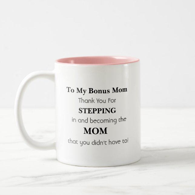 Tasse 2 Couleurs Cadeau Pour Bonus Mom - Cadeau Pour Step Mom Coffe (Gauche)