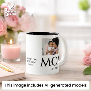 Tasse 2 Couleurs Cadeau pour nouvelle maman Texte personnalisé Phot
