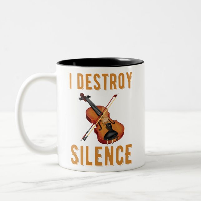 Tasse 2 Couleurs Cadeau Pour Violoniste, Je Détruit Le Silence (Gauche)